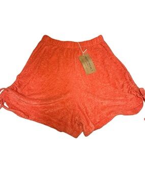 Project Social T LA Terry Drawstring Lounge Shorts Orange Medium NWT